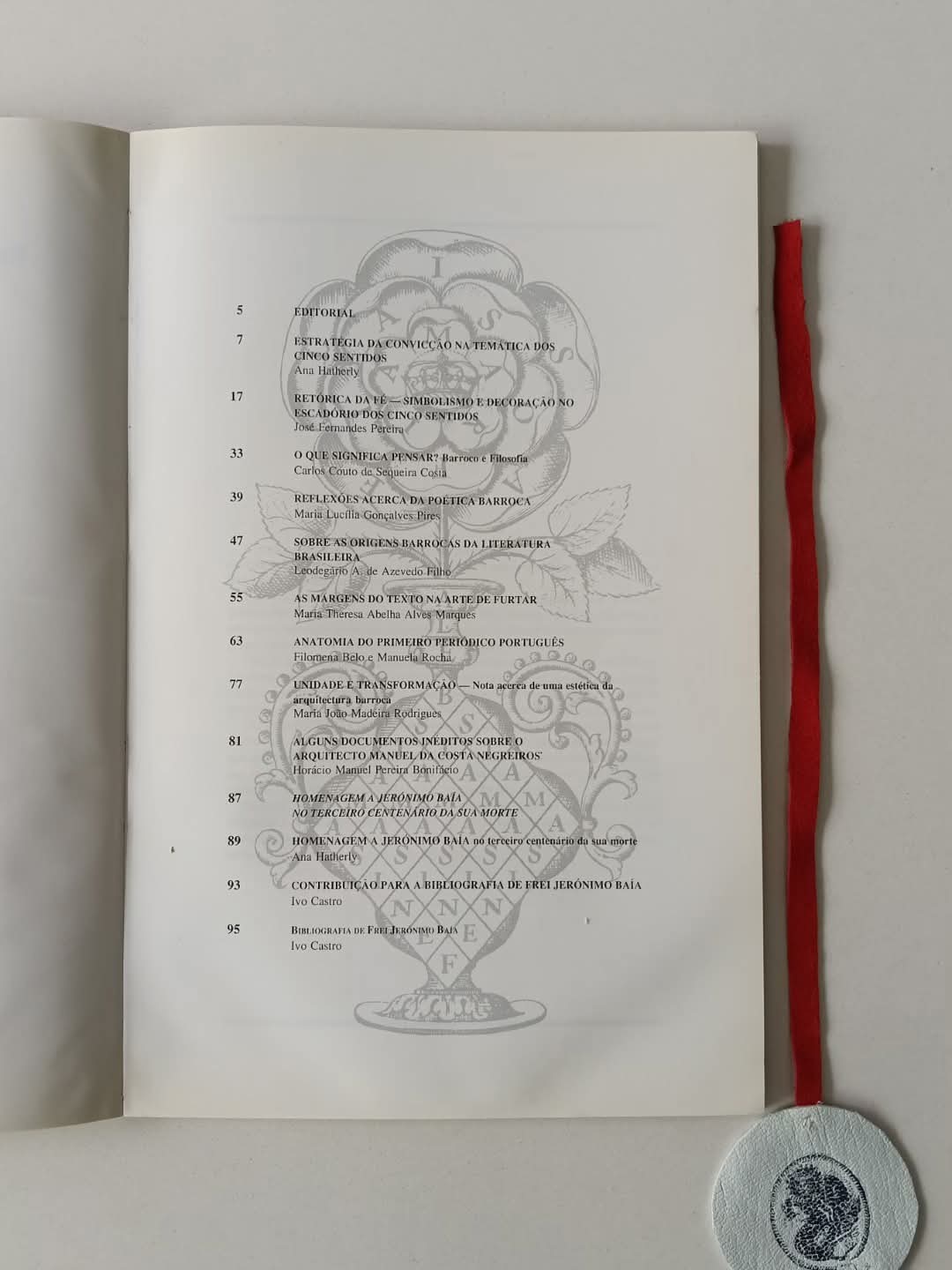 HATHERLY (Ana) (Dir.). - CLARO-ESCURO: Revista de Estudos Barrocos. N.º1