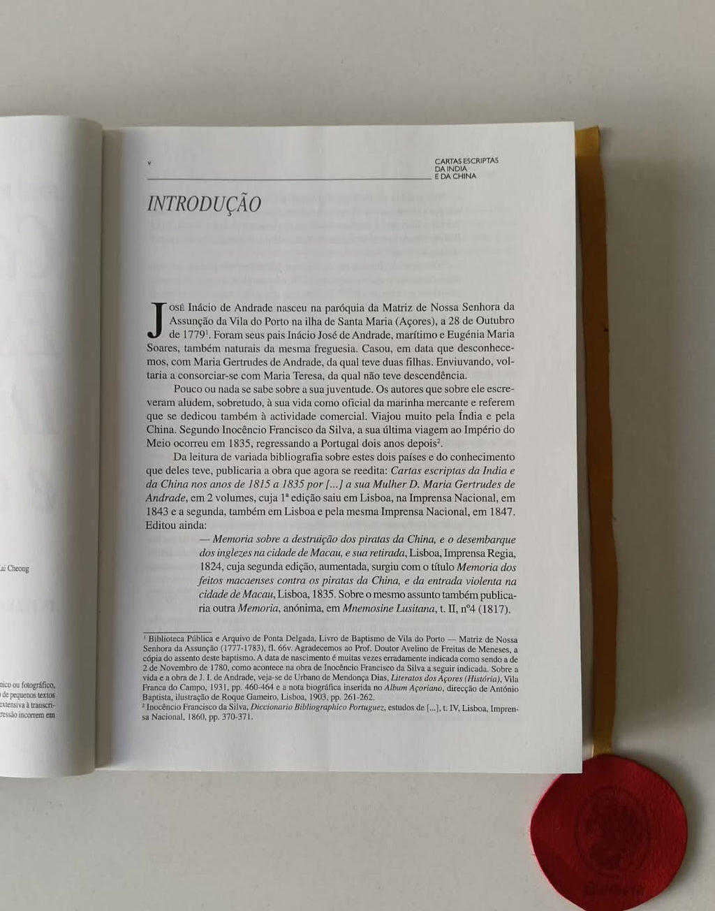 ANDRADE (José Ignacio de). - CARTAS ESCRIPTAS DA INDIA E DA CHINA