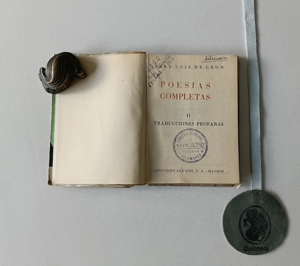 LEON (Fray Luis de). - POESIAS COMPLETAS II, Traduciones profanas