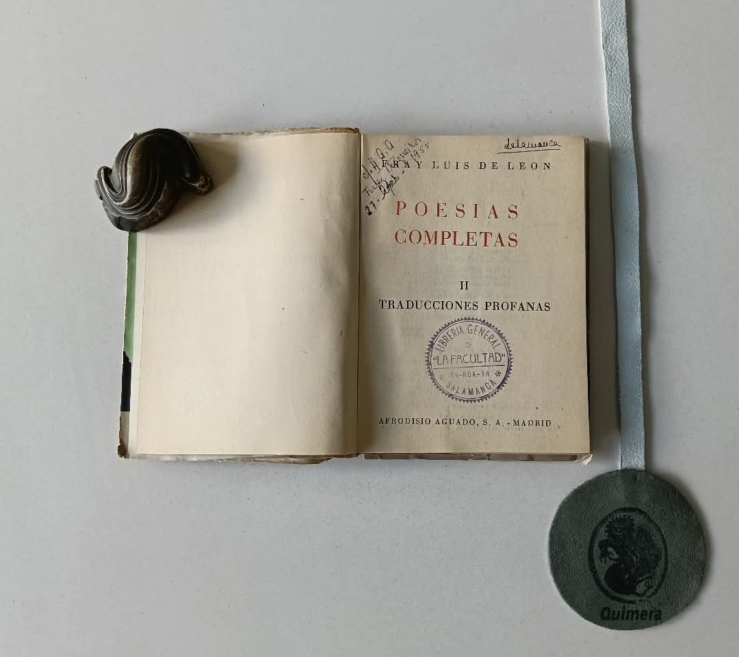 LEON (Fray Luis de). - POESIAS COMPLETAS II, Traduciones profanas