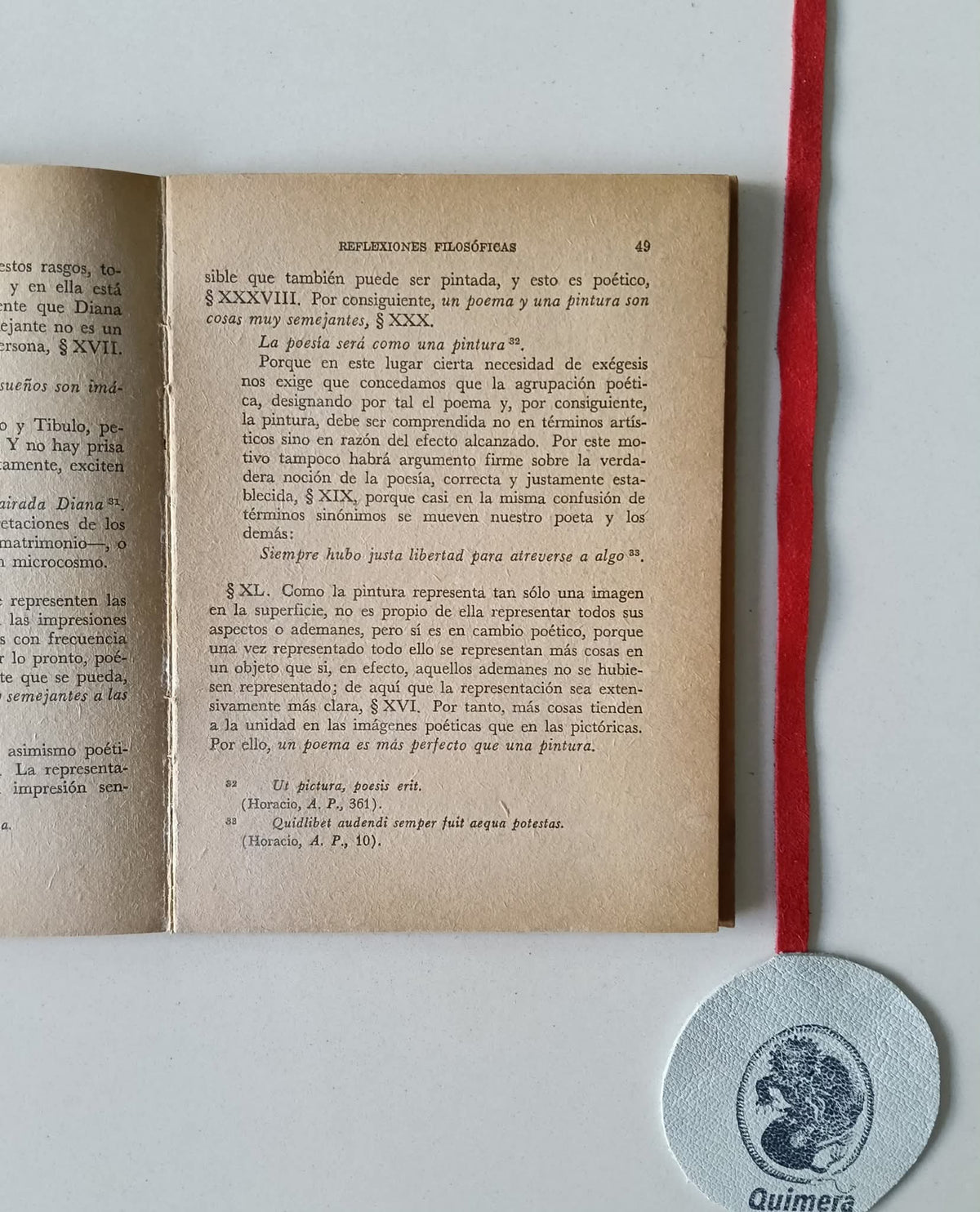 BAUMGARTEN (Alexander Gottlieb). - REFLEXIONES FILOSOFICAS ACERCA DE LA POESIA