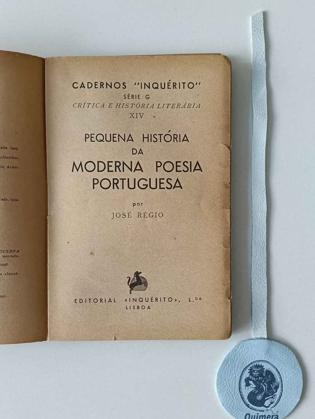 RÉGIO (José). - PEQUENA HISTÓRIA DA MODERNA POESIA PORTUGUESA