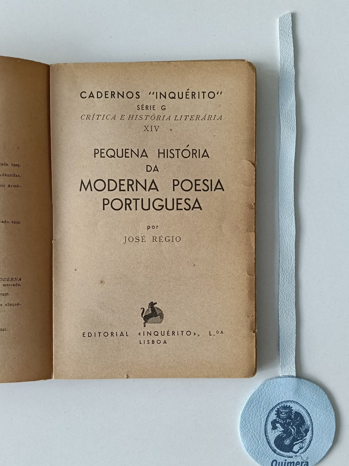 RÉGIO (José). - PEQUENA HISTÓRIA DA MODERNA POESIA PORTUGUESA