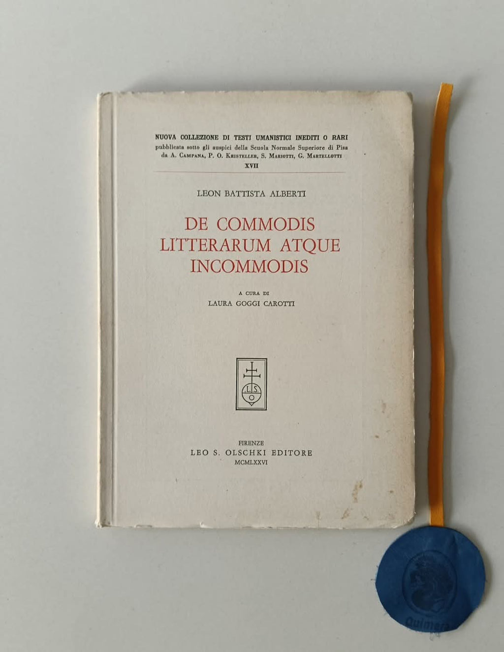 ALBERTI (Leon Battista). - DE COMMODIS LITTERARUM ATQUE INCOMMODIS