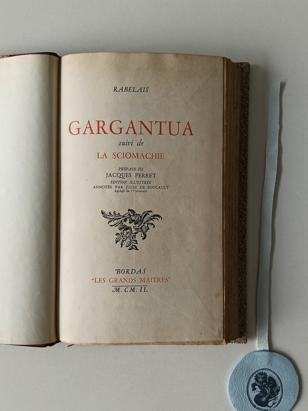 RABELAIS (François). - GARGANTUA: suivi de La Siomachie