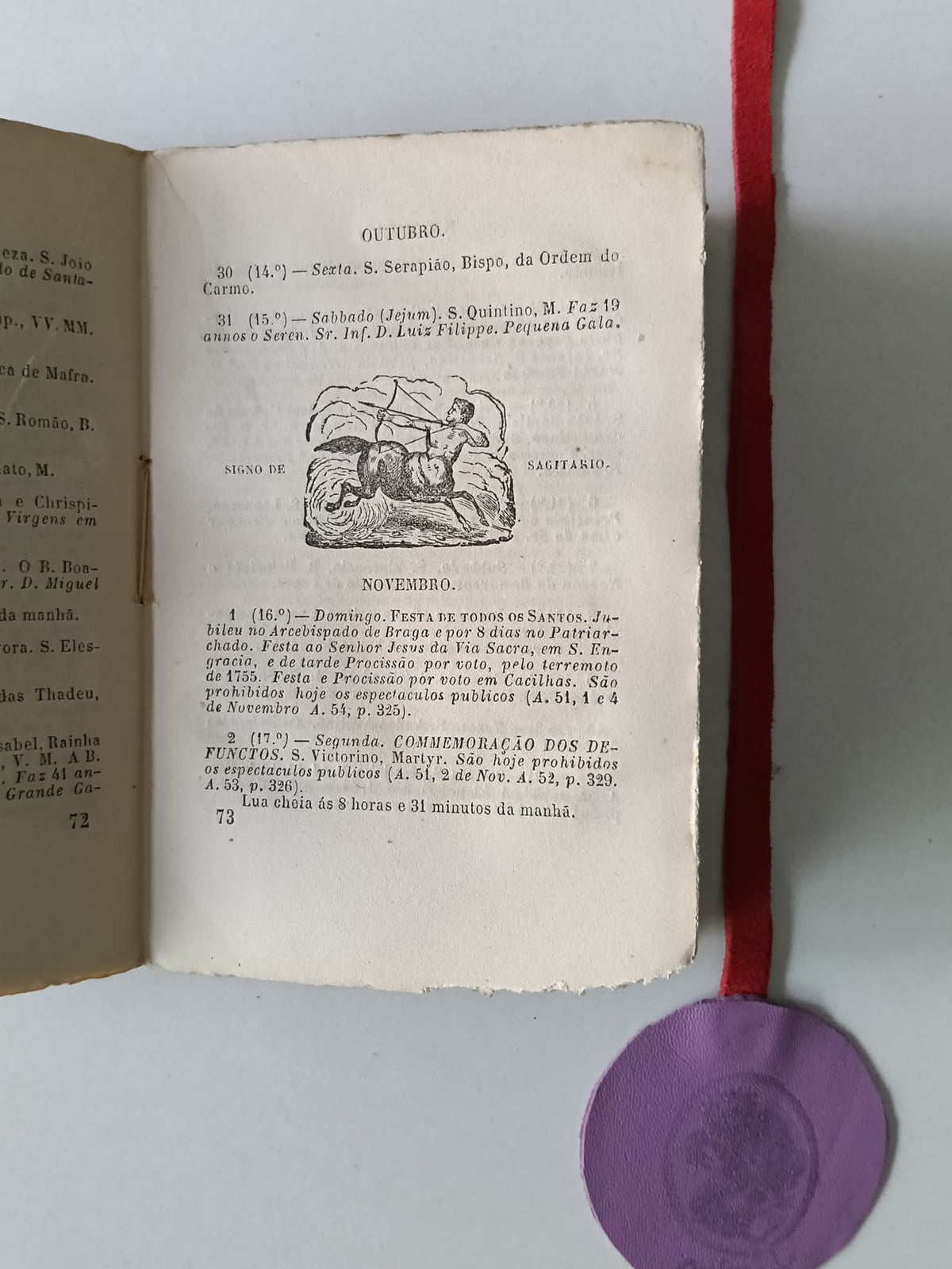 CASTILHO (Alexandre Magno de). - ALMANACH DE LEMBRANÇAS LUSO-BRASILEIRO PARA 1857