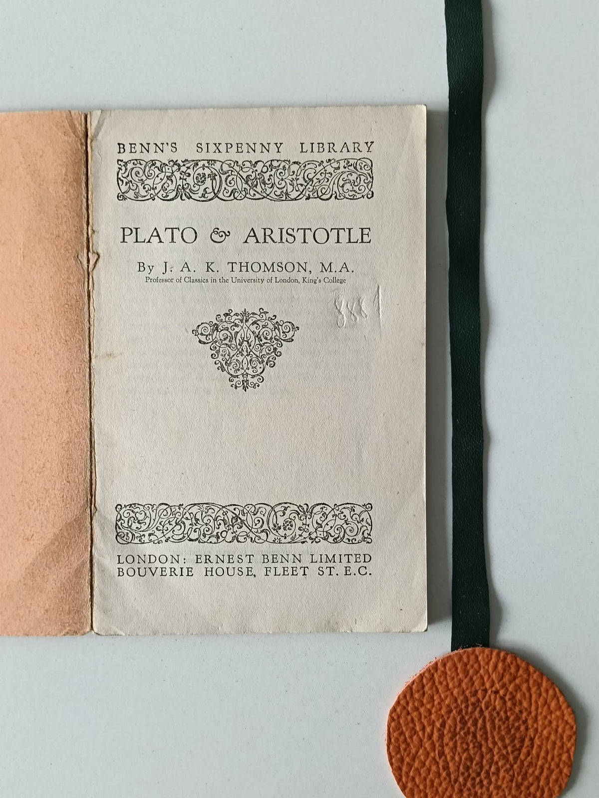 THOMSON (J. A. K.). - PLATO AND ARISTOTLE