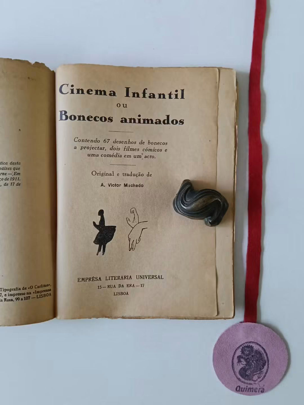 MACHADO (A. Victor). - CINEMA INFANTIL OU BONECOS ANIMADOS, Contendo 67 desenhos de bonecos a projectar, dois filmes cómicos e uma comédia em um acto