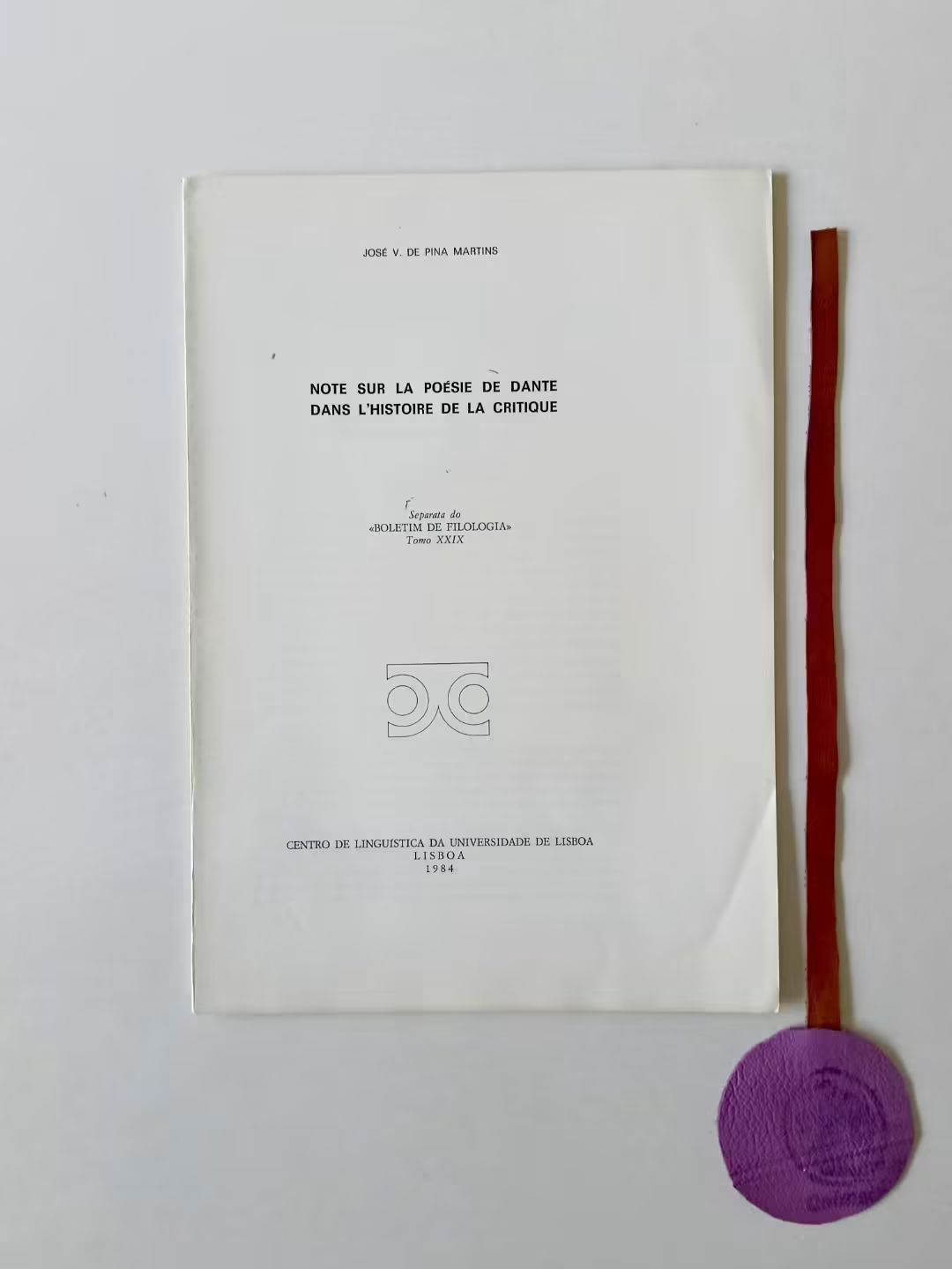 MARTINS (José V. de Pina). - NOTE SUR LA POÉSIE DE DANTE DANS L'HISTOIRE DE LA CRITIQUE