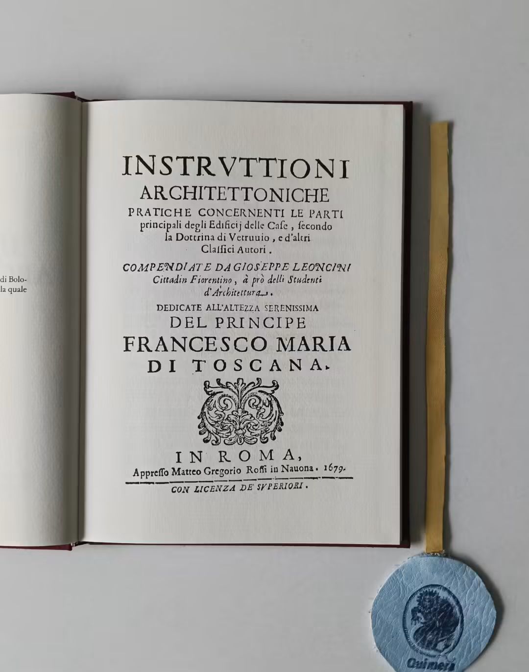 LEONCINI (Giuseppe). - INSTRUTTIONI ARCHITETTONICHE
