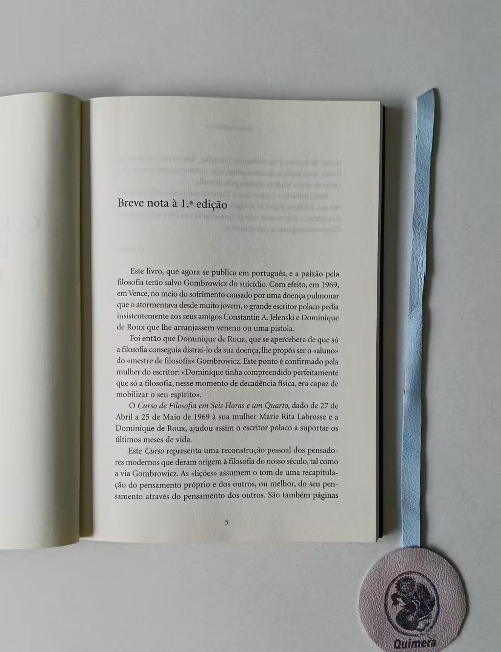 GOMBROWICZ (Witold). - CURSO DE FILOSOFIA EM SEIS HORAS E UM QUARTO