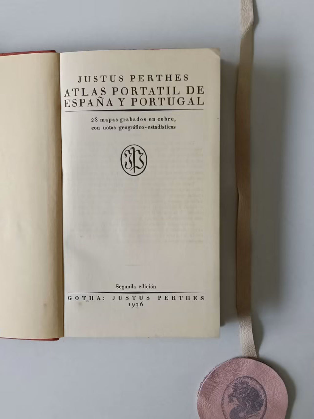 PERTHES ( Justus ). - ATLAS PORTATIL DE ESPAÑA Y PORTUGAL