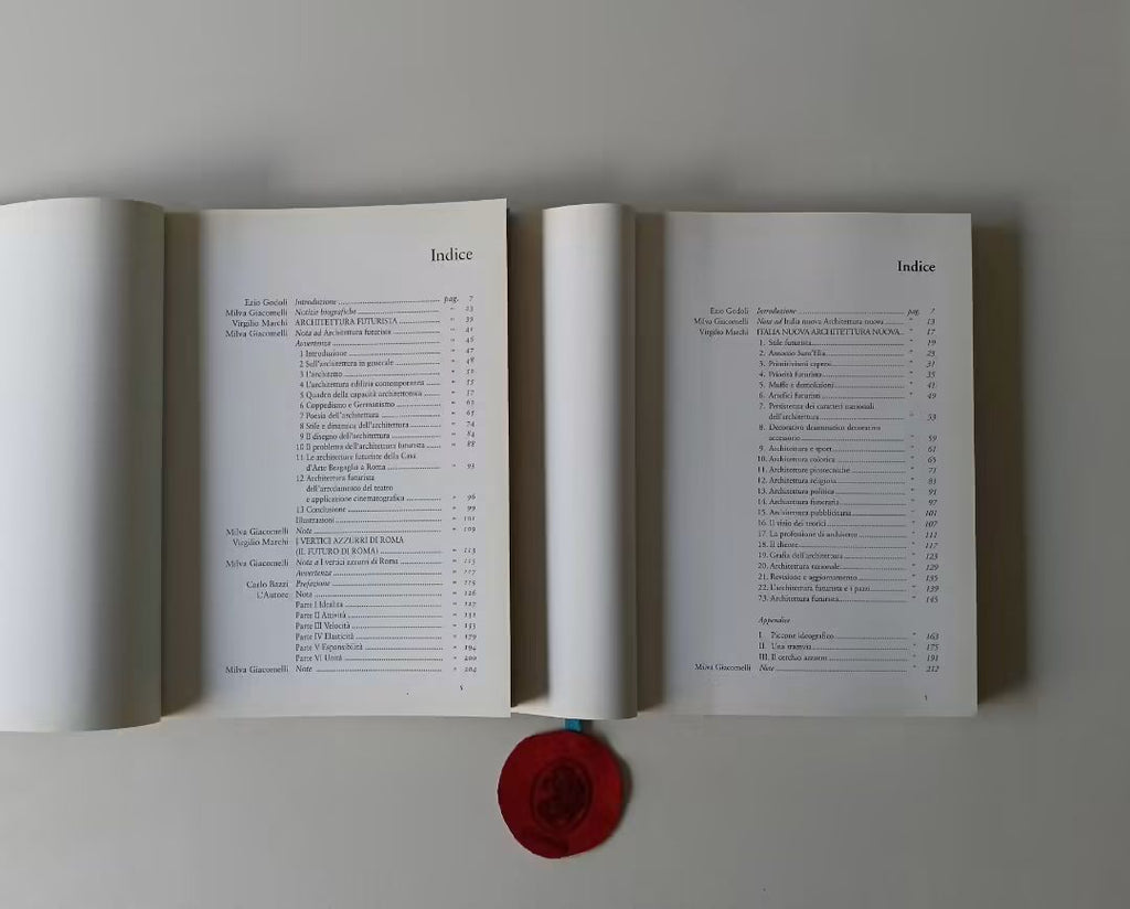 MARCHI (Virgilio). SCRITTI DI ARCHITETTURA, vol. I- Architettura futurista, I vertici azzurri di Roma (Il futuro di Roma); vol. II- Italia nuova architettura nuova (seguito di Architettura )