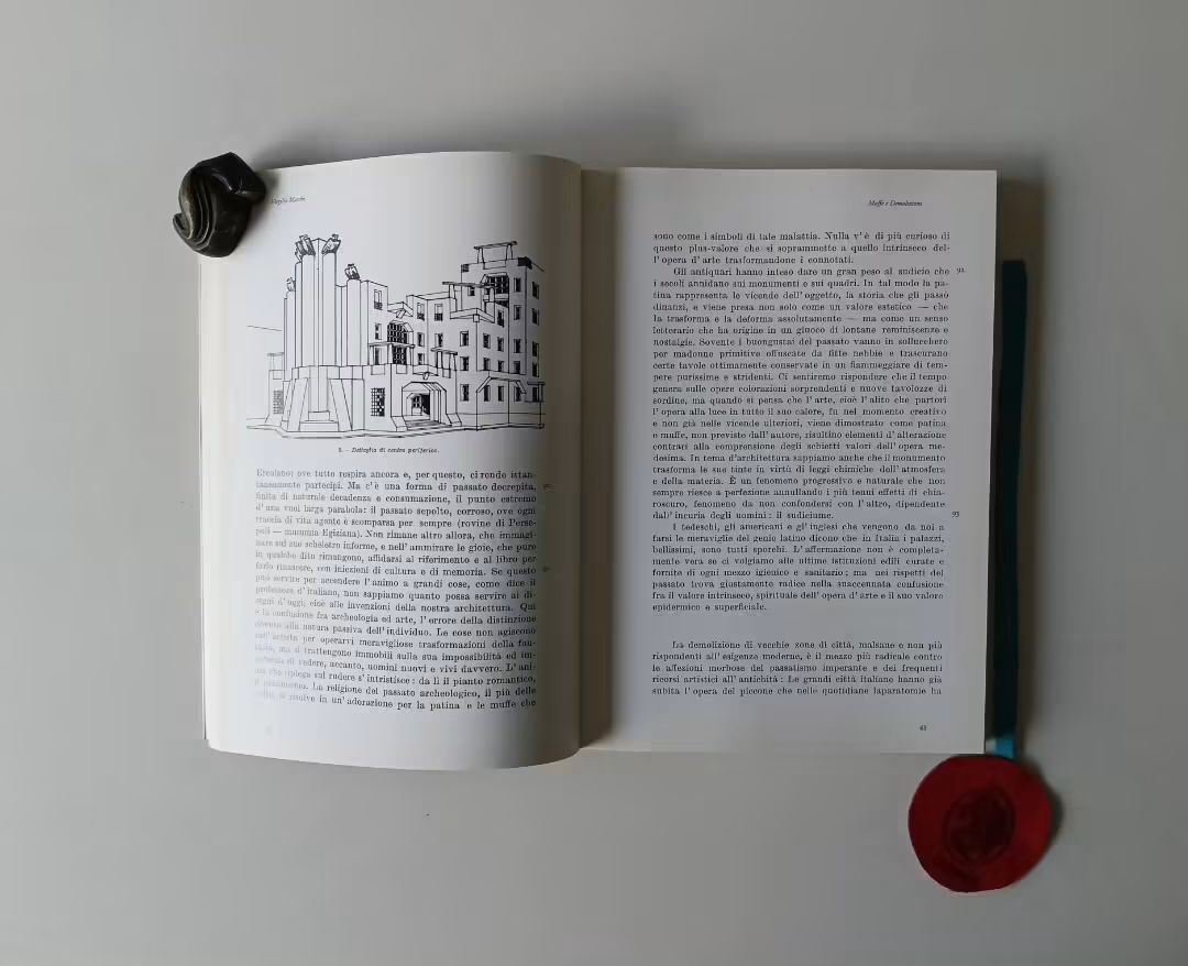 MARCHI (Virgilio). SCRITTI DI ARCHITETTURA, vol. I- Architettura futurista, I vertici azzurri di Roma (Il futuro di Roma); vol. II- Italia nuova architettura nuova (seguito di Architettura )