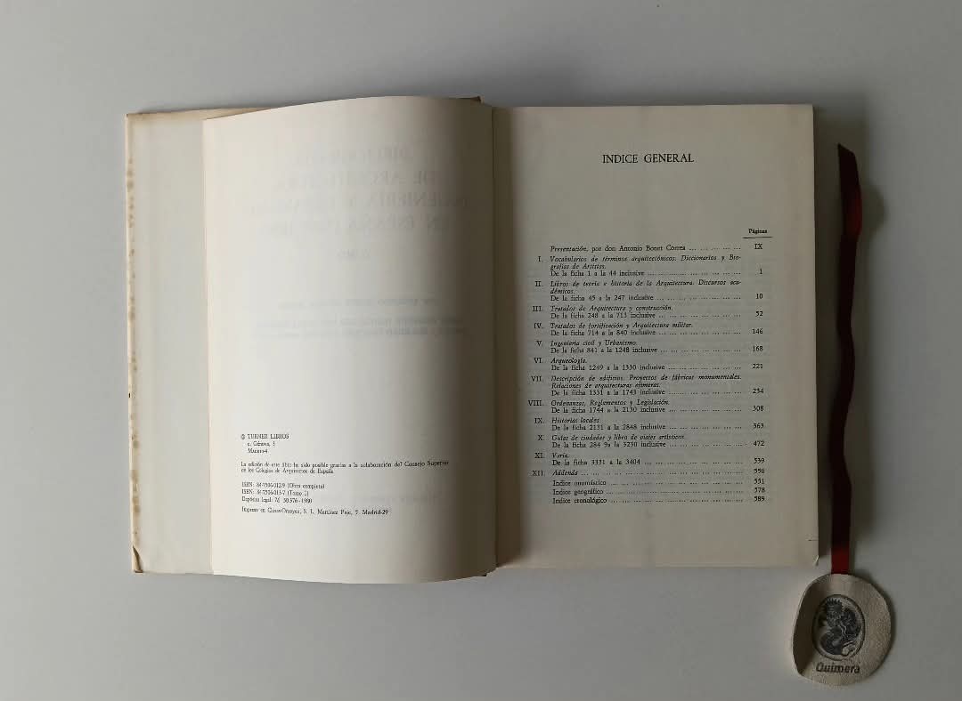 CORREA (Antonio Bonet). - BIBLIOGRAFIA DE ARQUITECTURA, INGENIERIA Y URBANISMO EN ESPAÑA (1498-1880)