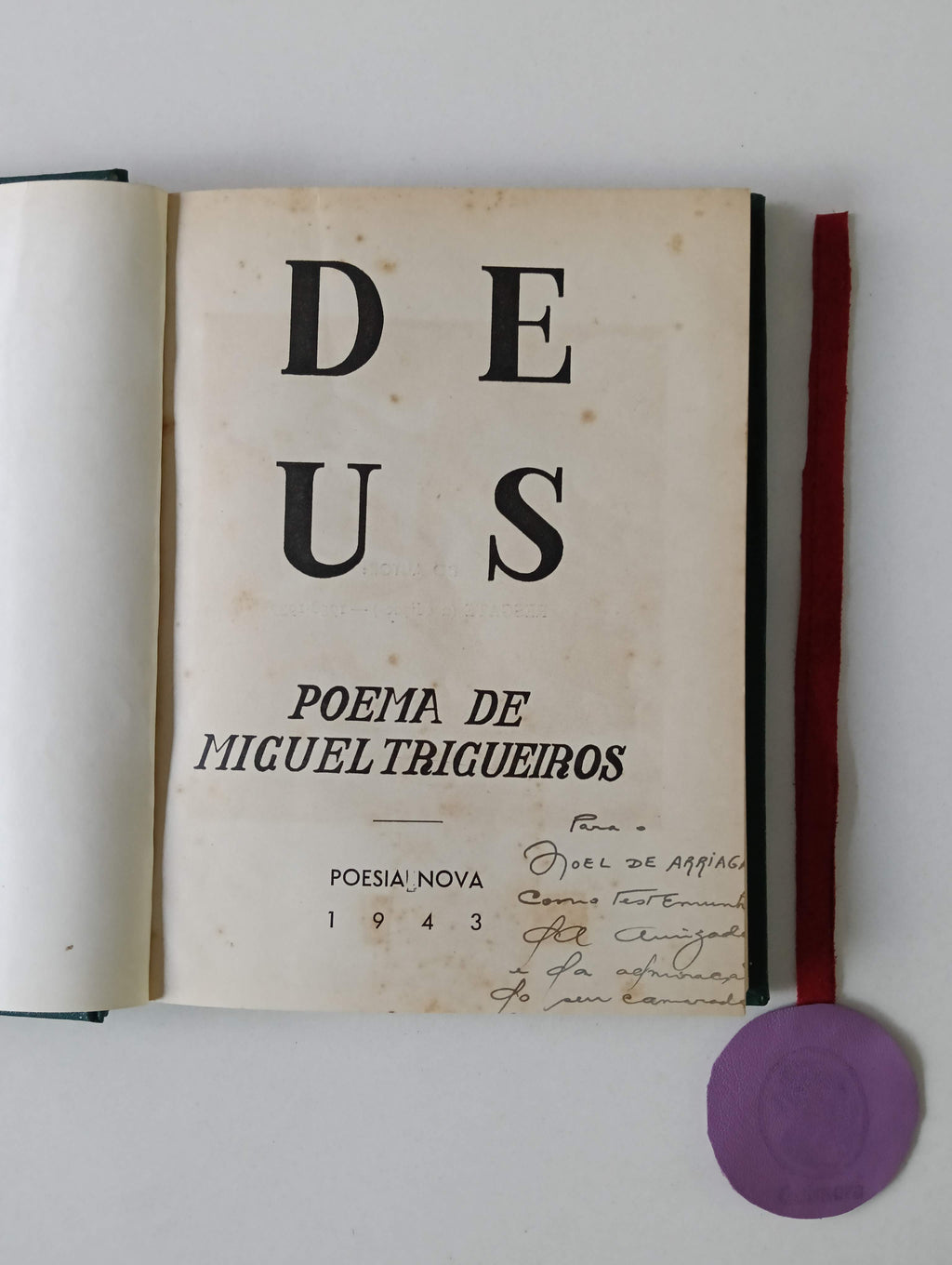 TRIGUEIROS (Miguel). - DEUS/DIÁLOGO DO CÉU E DA TERRA (Livro do Amor)