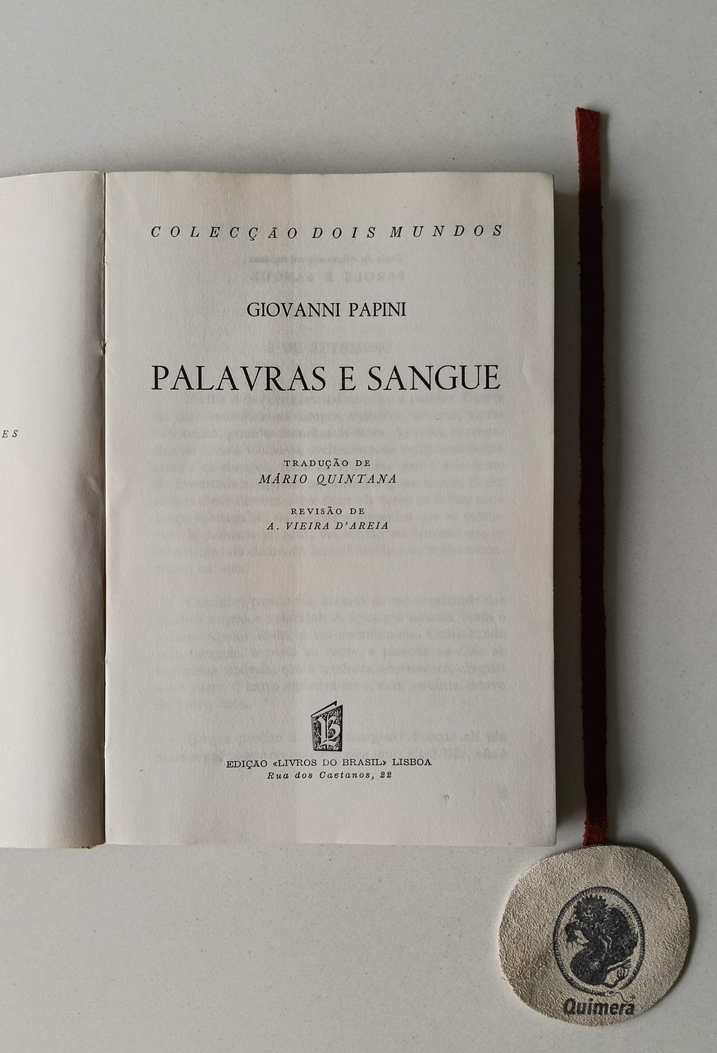 PAPINI (Giovanni). - PALAVRAS E SANGUE