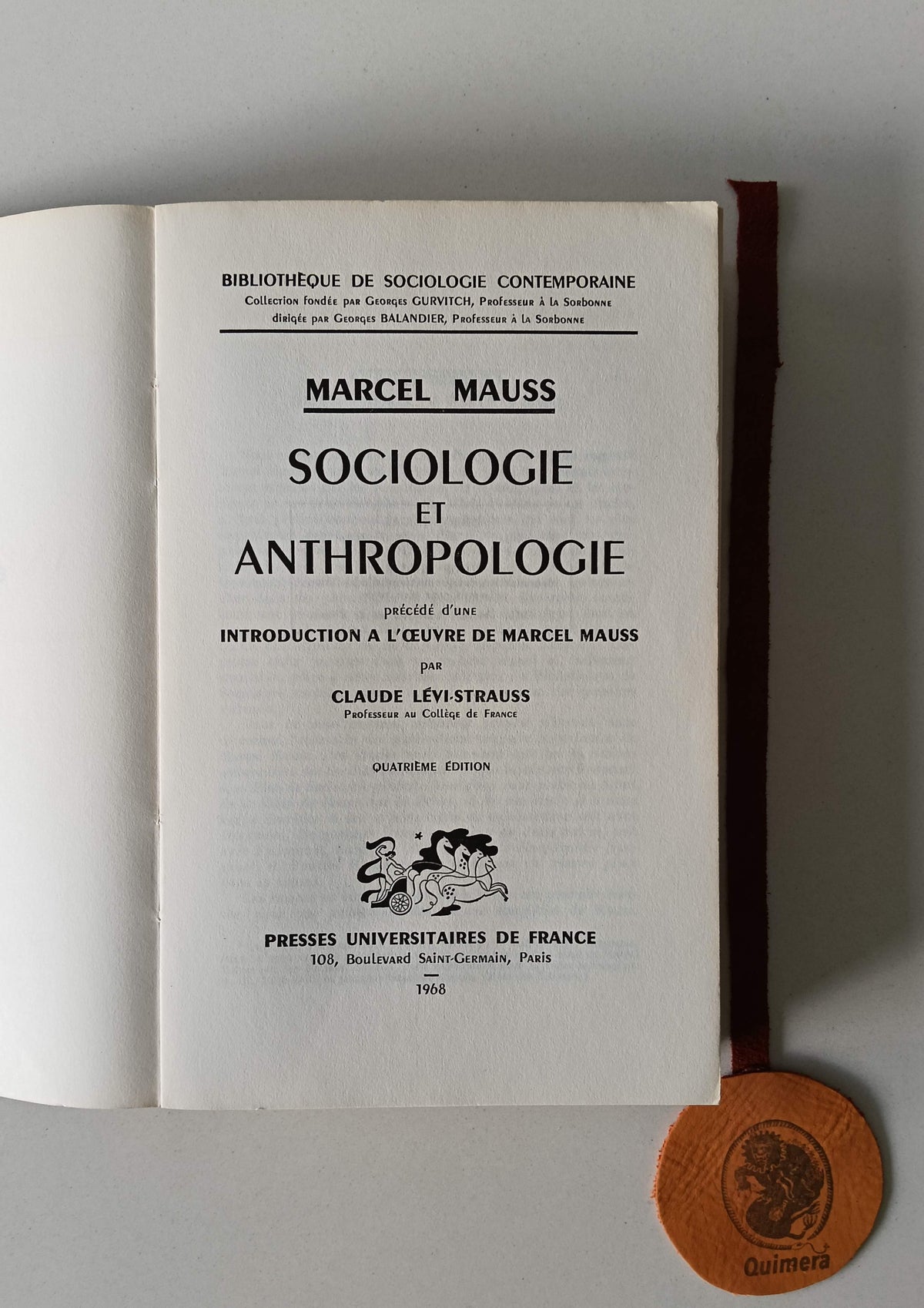 MAUSS (Marcel). - SOCIOLOGIE ET ANTHROPOLOGIE