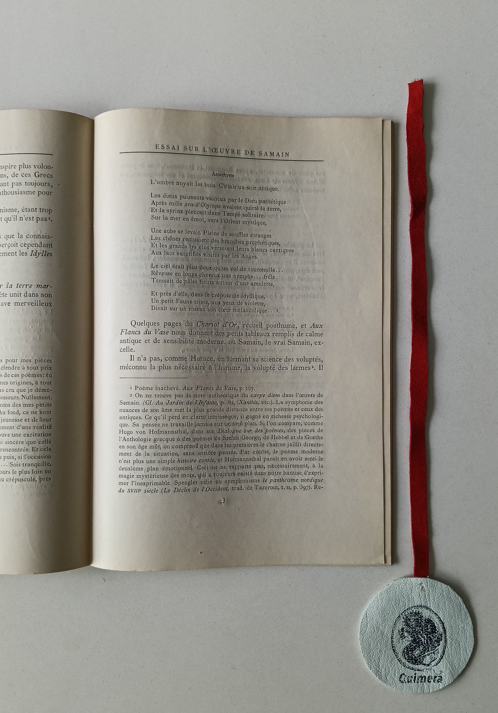 PAXECO (Elza). - ESSAI SUR L'OUEVRE DE SAMAIN, Dissertação de doutoramento em Filologia Românica, apresentada à Faculdade de Letras da Universidade de Lisboa