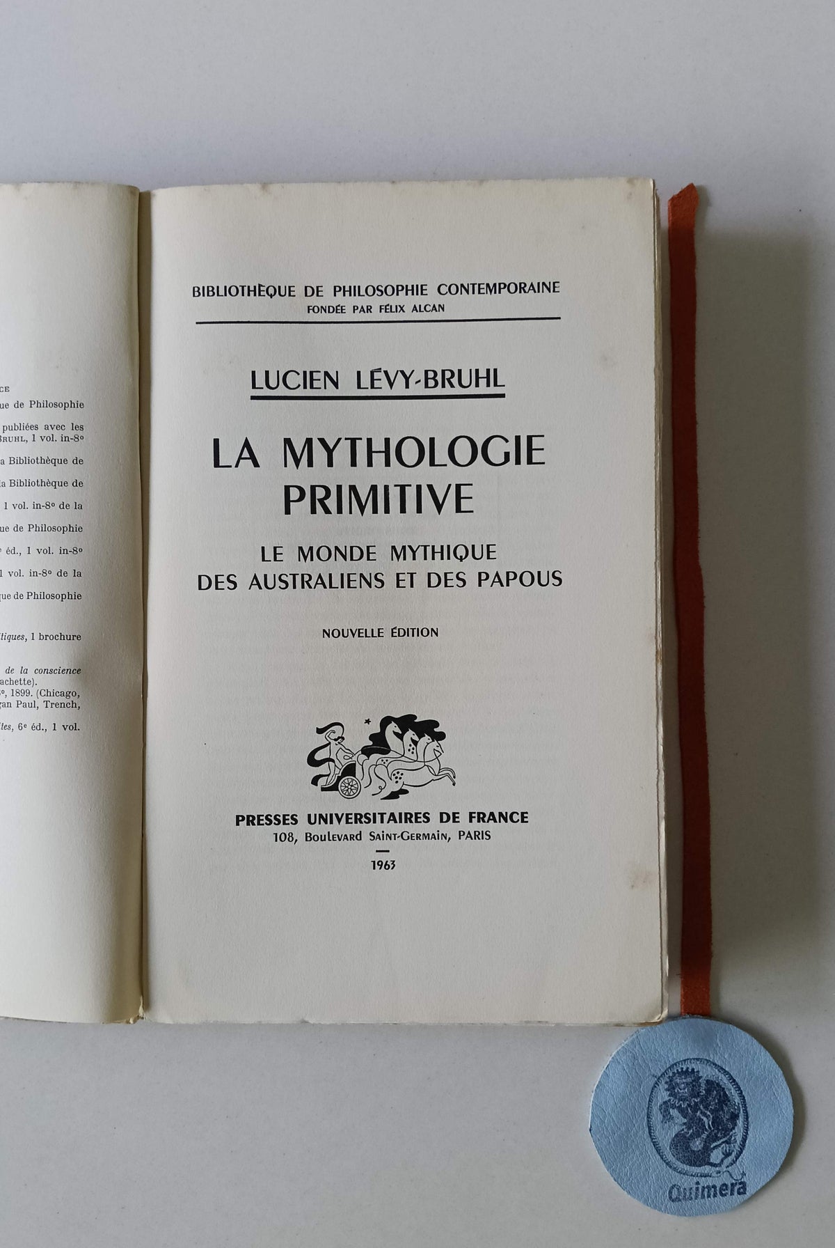 LÉVY-BRUHL (Lucien). - LA MYTHOLOGIE PRIMITIVE, Le monde mythique des Australiens et des Papous
