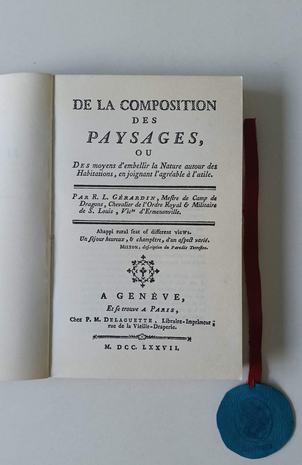 GIRARDIN (René-Louis de). - DE LA COMPOSITION DES PAYSAGES