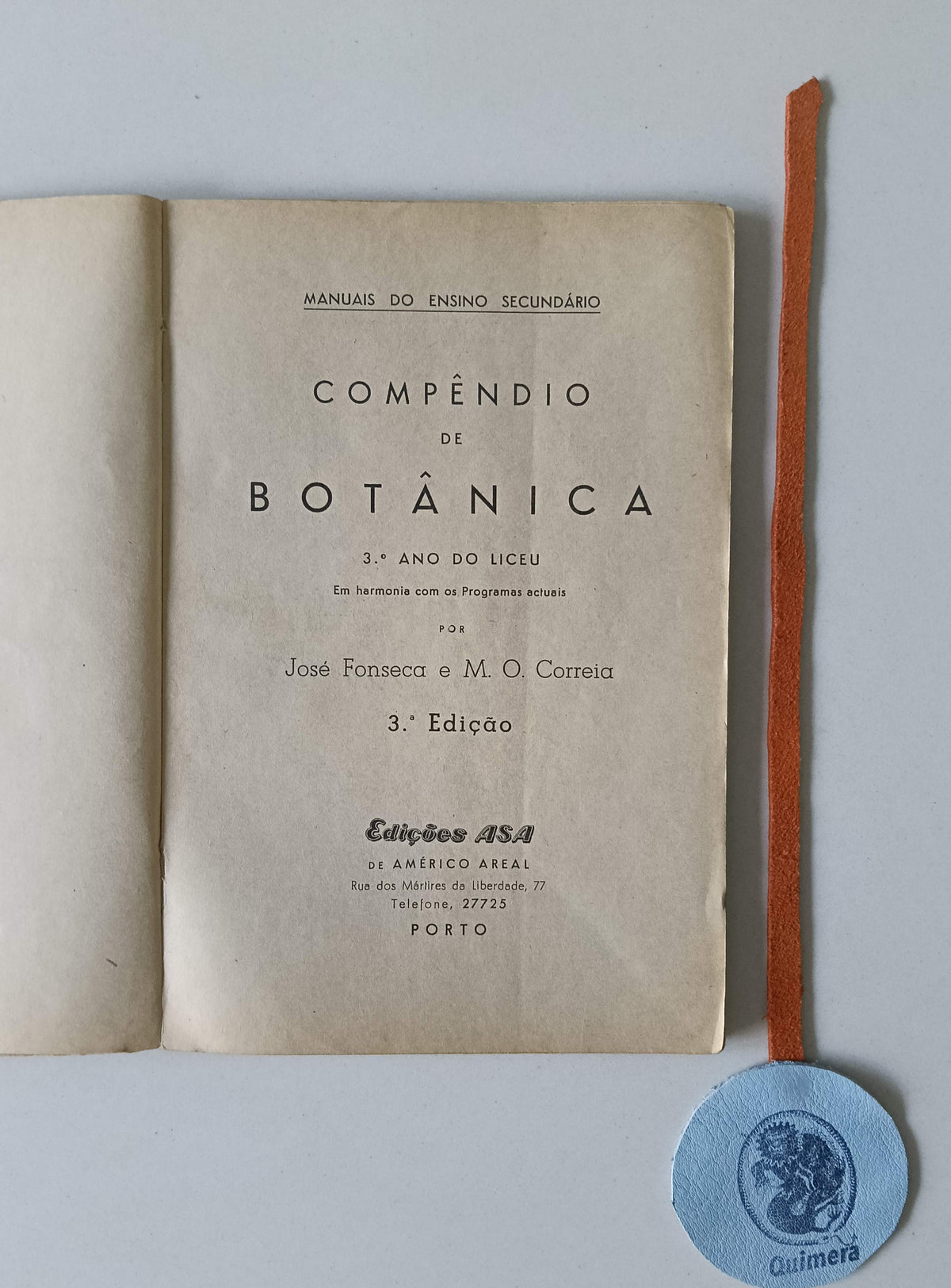 FONSECA (José) e CORREIA (M. O.). - COMPÊNDIO DE BOTÂNICA