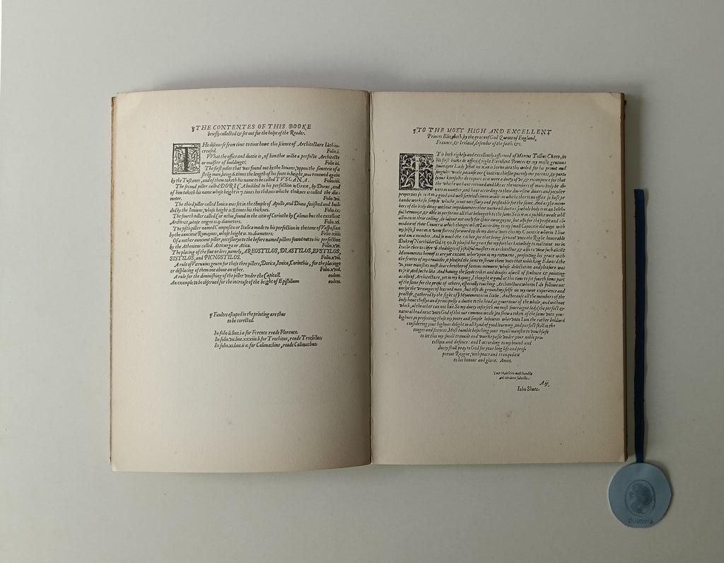 SHUTE (John). - THE FIRST AND CHIEF GROUNDES OF ARCHITECTURE