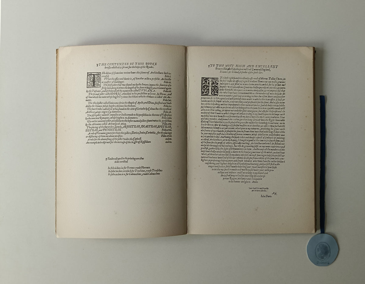 SHUTE (John). - THE FIRST AND CHIEF GROUNDES OF ARCHITECTURE