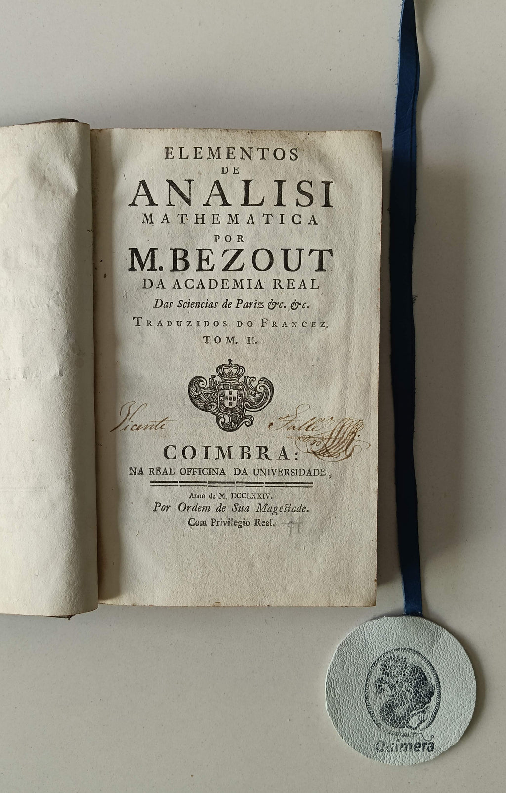 BEZOUT (M.). - ELEMENTOS DE ANALISI MATHEMATICA