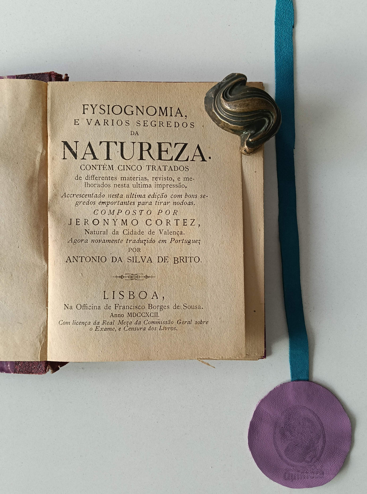CORTEZ (Jeronymo). - FYSIOGNOMIA E VARIOS SEGREDOS DA NATUREZA