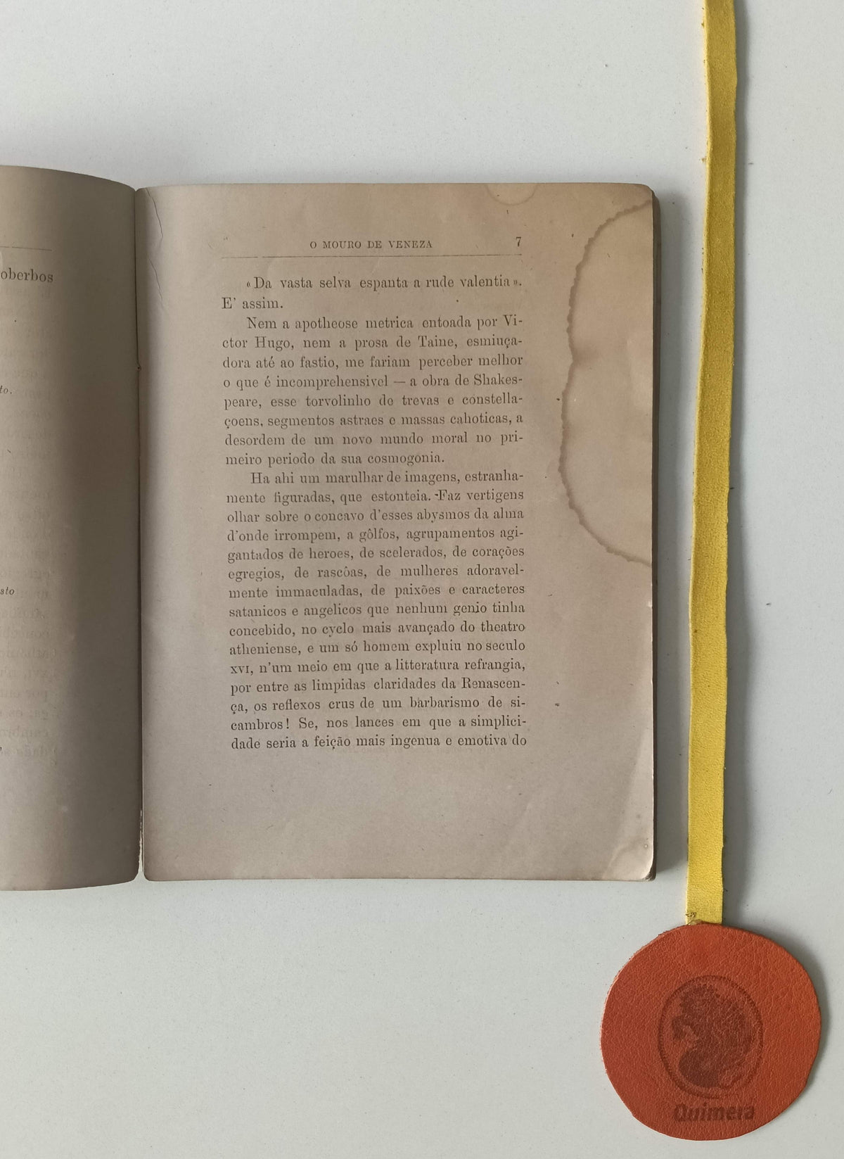 CASTELO BRANCO (Camilo).— ESBÔÇO DE CRITICA: Othello, o Mouro de Veneza, de William Shakespeare