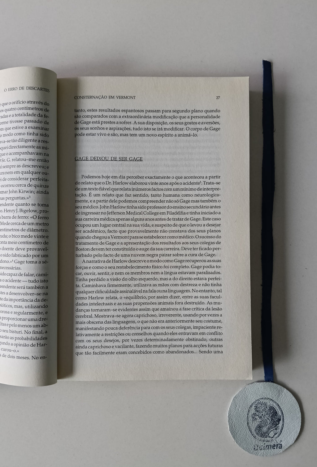 DAMÁSIO (António R.). - O ERRO DE DESCARTES: Emoção, razão e cérebro humano