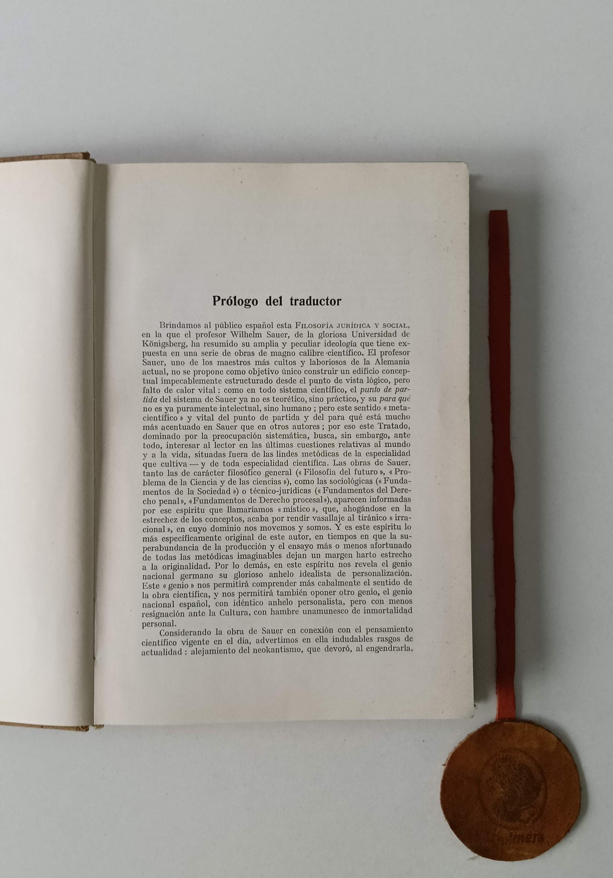SAUER (Wilhelm). - FILOSOFIA JURÍDICA Y SOCIAL