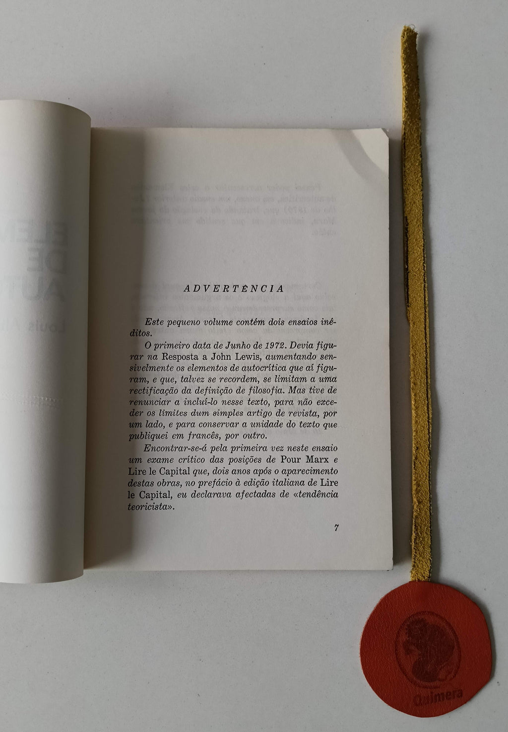 ALTHUSSER (Louis). - ELEMENTOS DE AUTOCRÍTICA