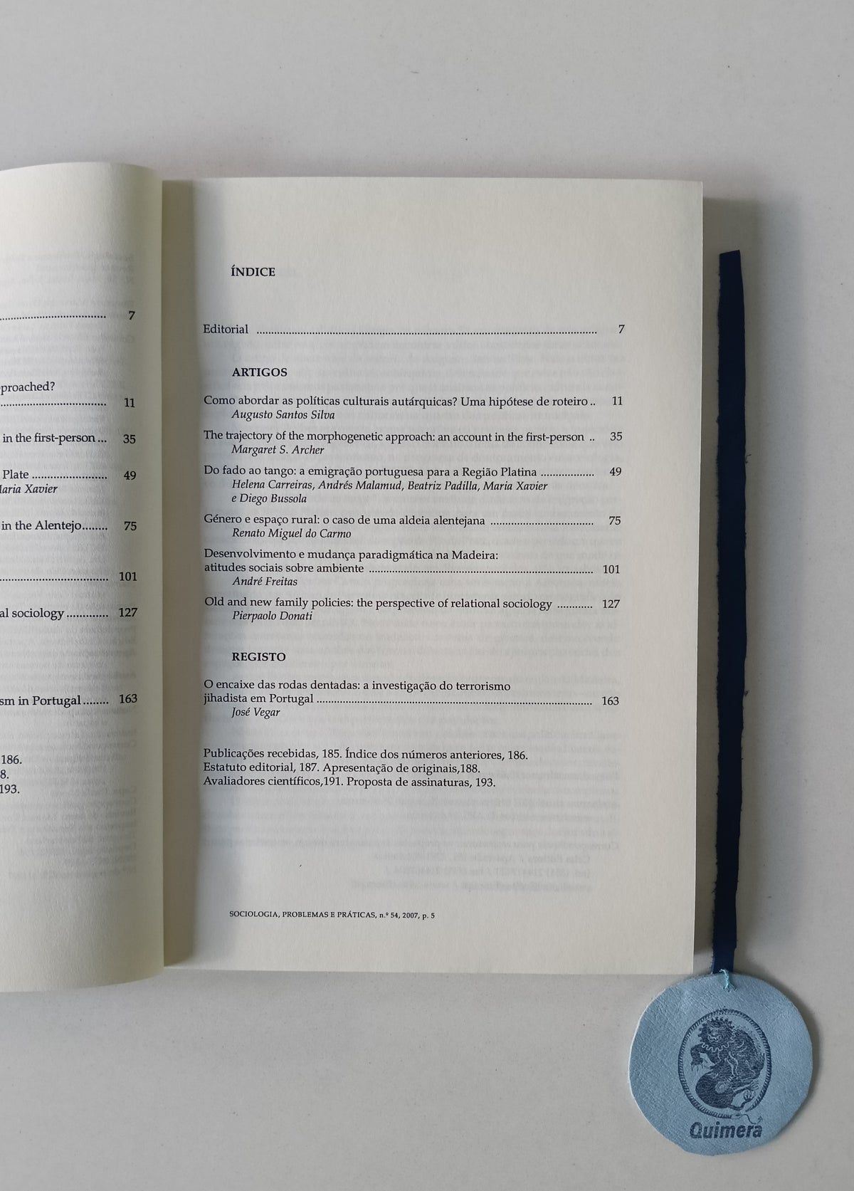 SOCIOLOGIA - PROBLEMAS E PRÁTICAS N.º 54. - Revista do Centro de Investigação e Estudos de Sociologia
