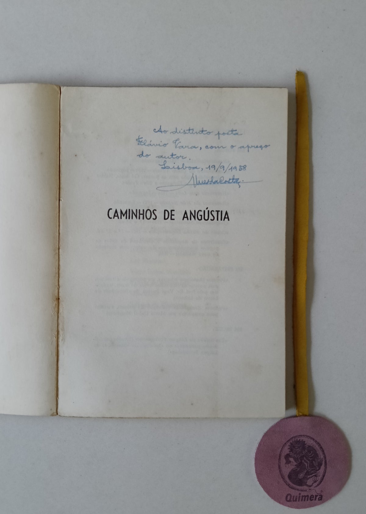 COSTA (Francisco Alves da). - CAMINHOS DE ANGÚSTIA (Colectânea de todos os poemas lírico-dramáticos do autor, com inclusão de nove inéditos)