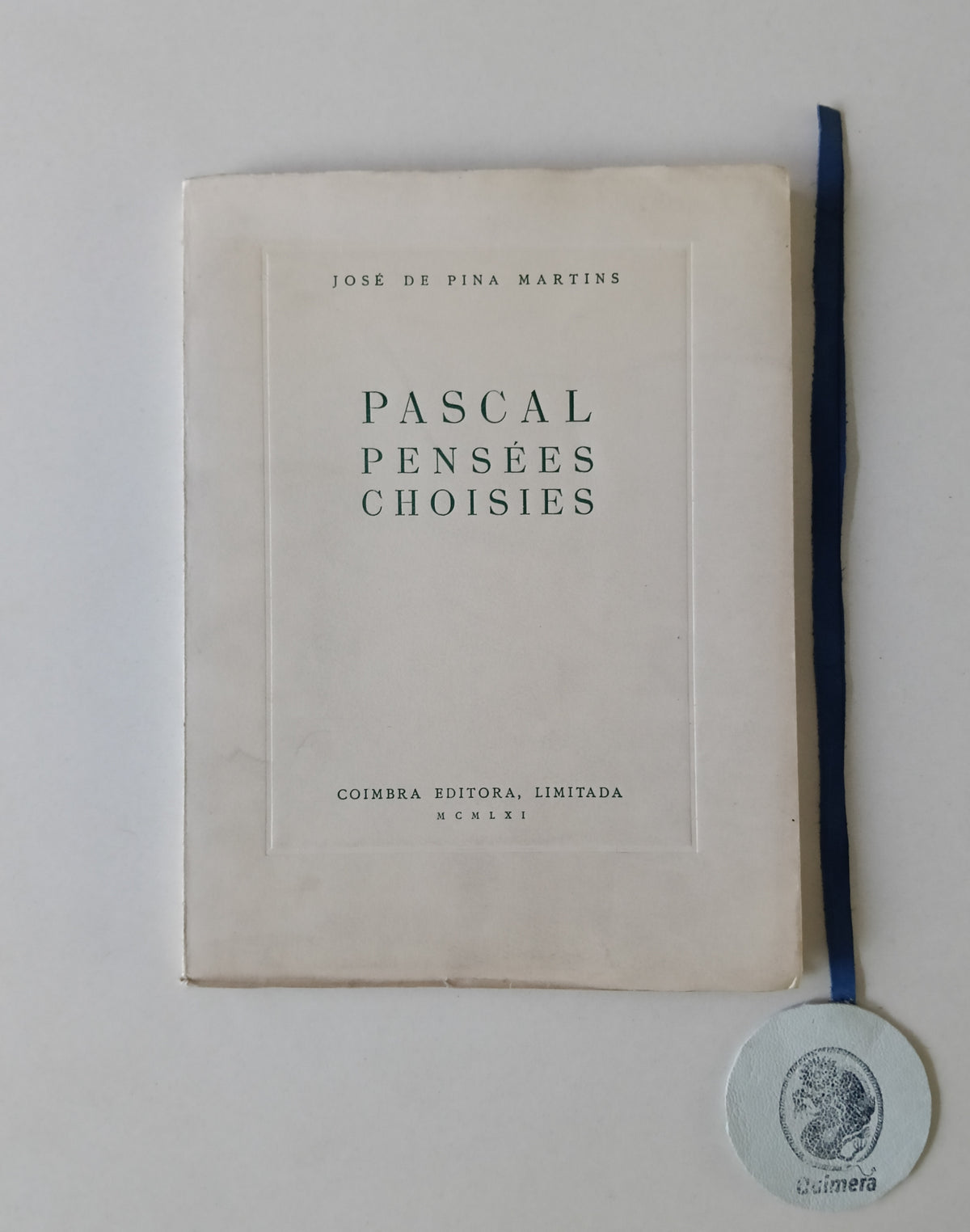 MARTINS (José de Pina). - PASCAL PENSÉES CHOISIES