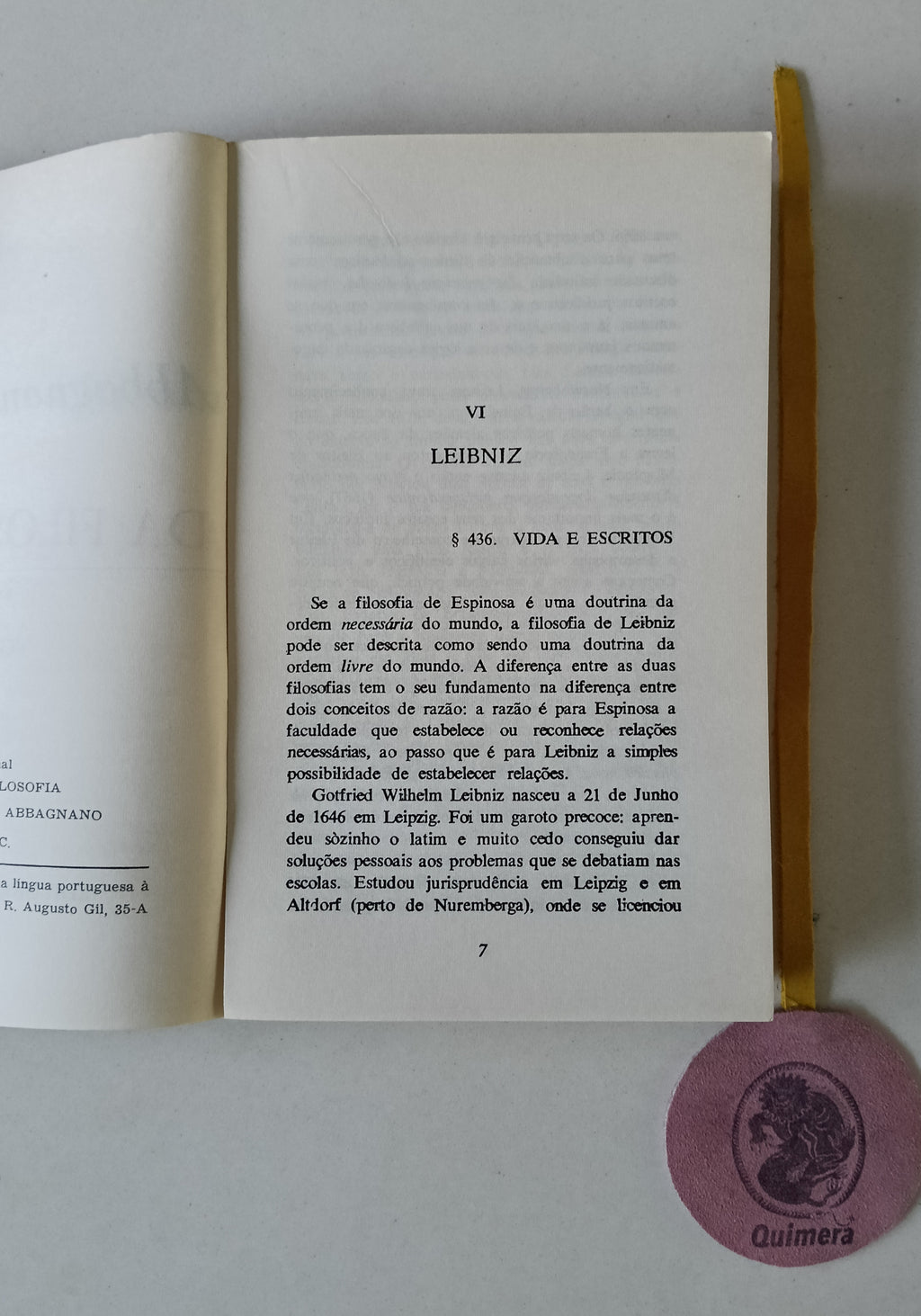 ABBAGNANO (Nicola). - HISTÓRIA DA FILOSOFIA - Vol. VII