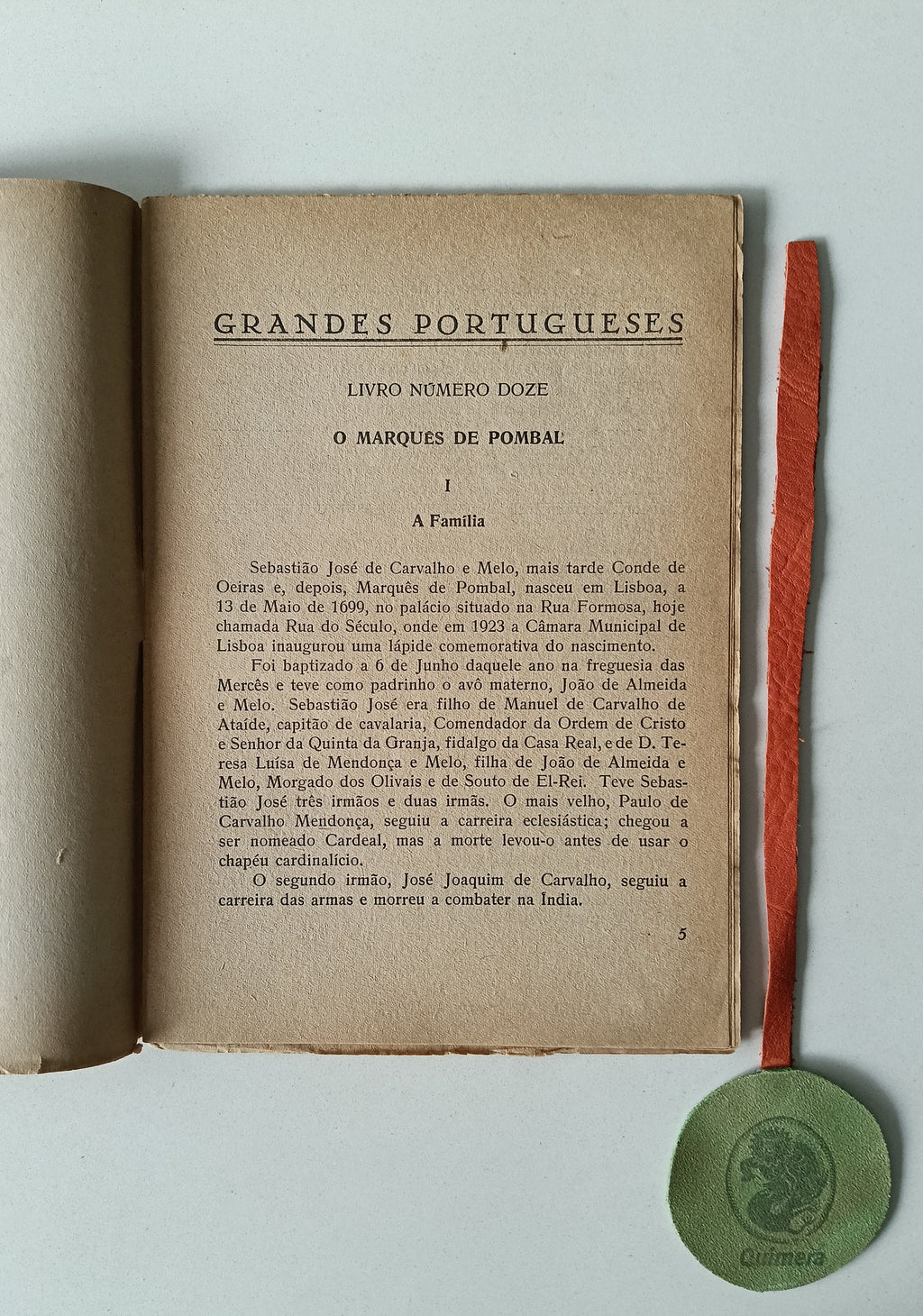 PINTO (Estevão). GRANDES PORTUGUESES N° 12 - MARQUÊS DE POMBAL