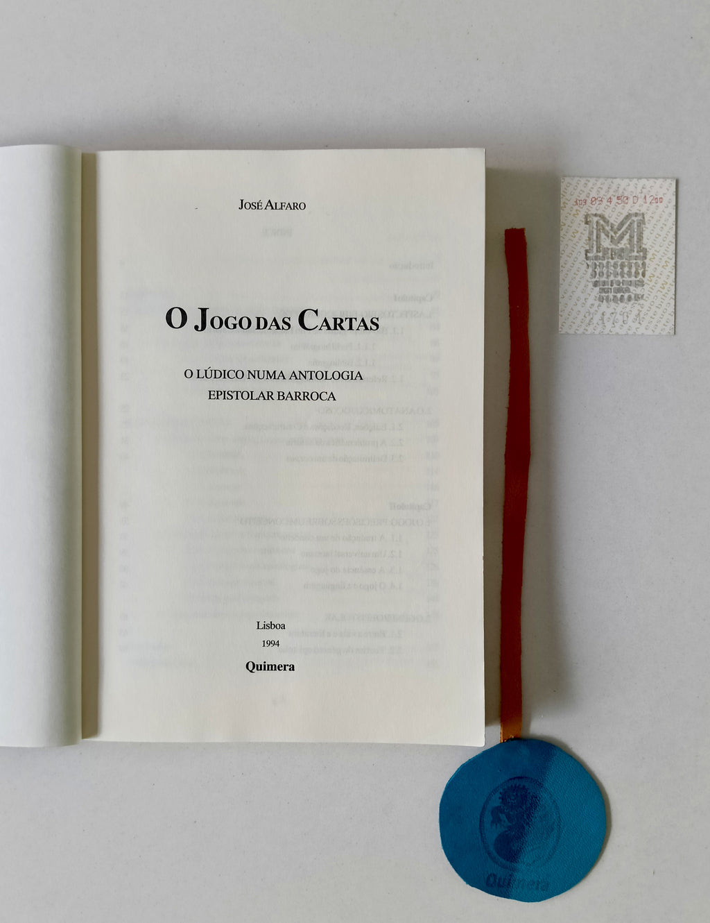 ALFARO (José). - O JOGO DAS CARTAS: O lúdico numa antologia epistolar barroca