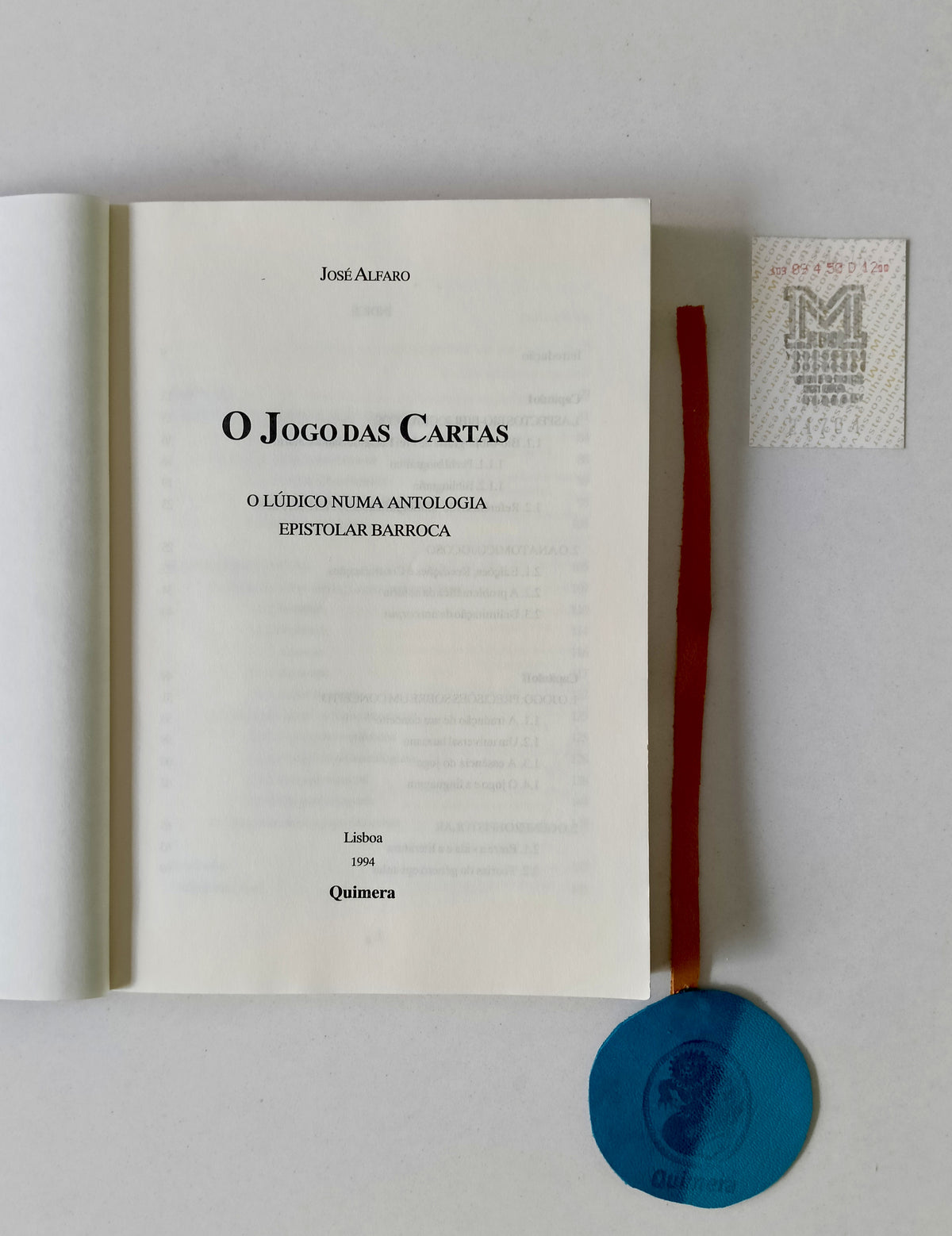 ALFARO (José). - O JOGO DAS CARTAS: O lúdico numa antologia epistolar barroca