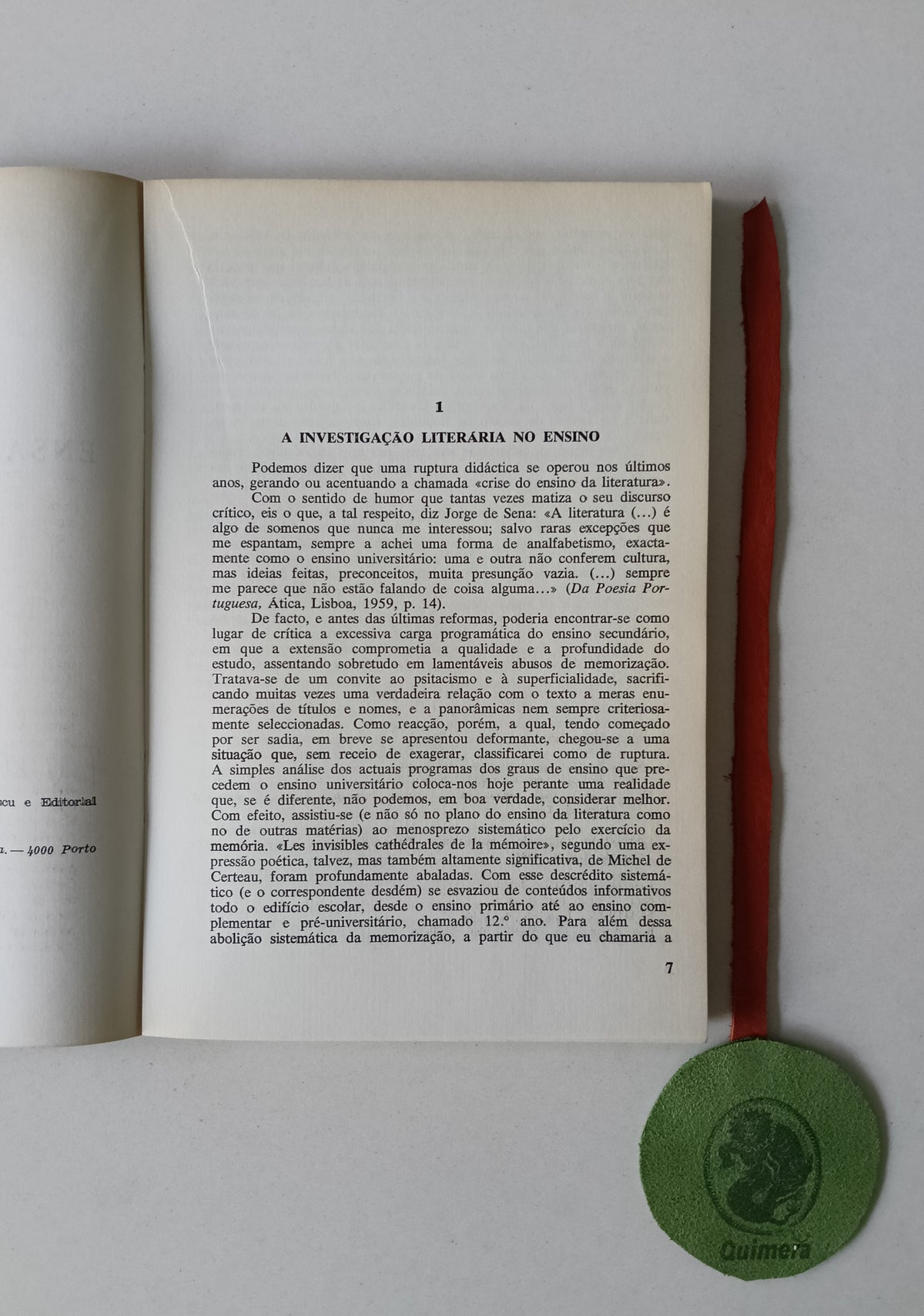 BUESCU (Maria Leonor Carvalhão). - ENSAIOS DE LITERATURA PORTUGUESA