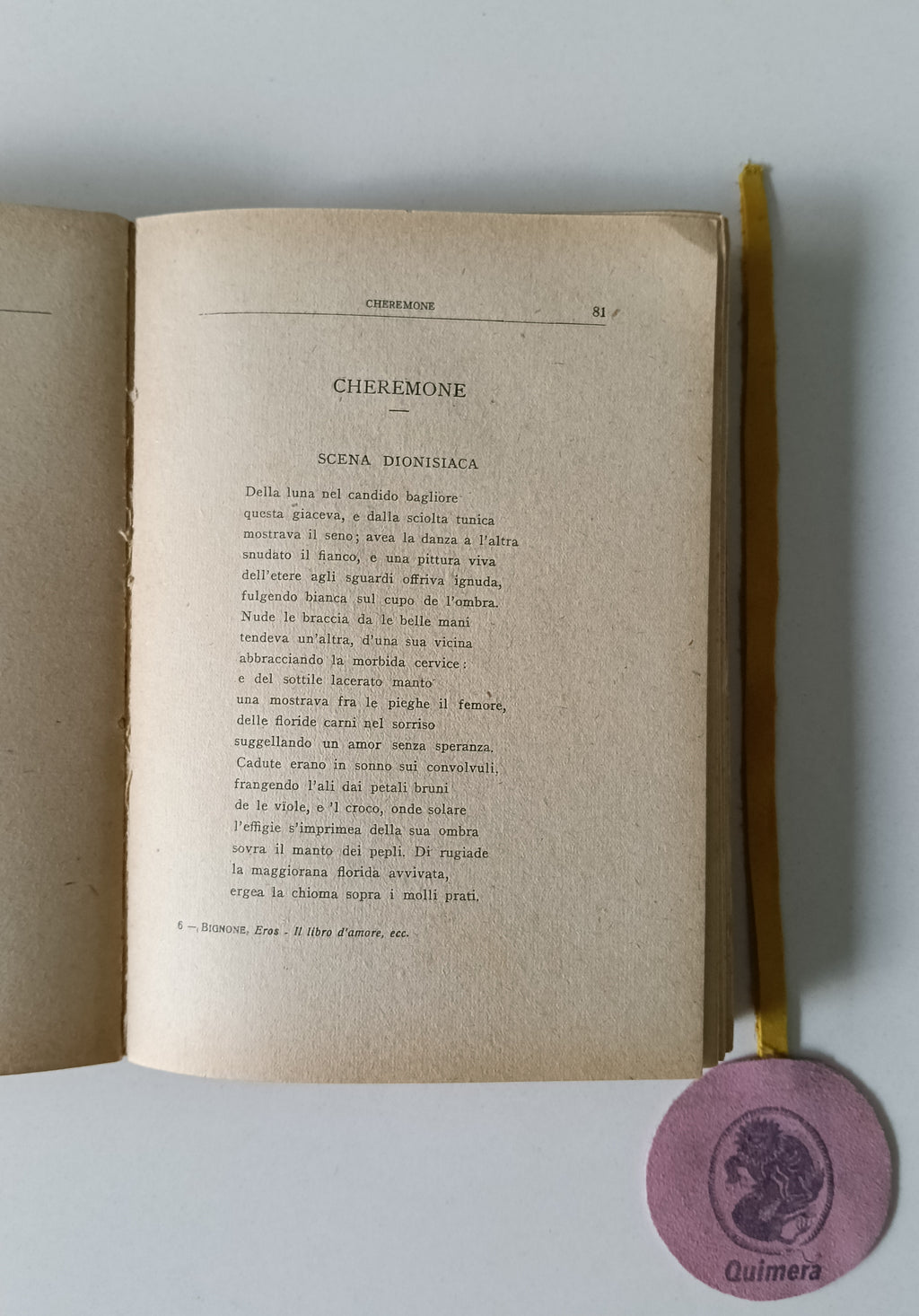 BIGNONE ( Ettore). - EROS IL LIBRO D'AMORE, della Poesia Grega