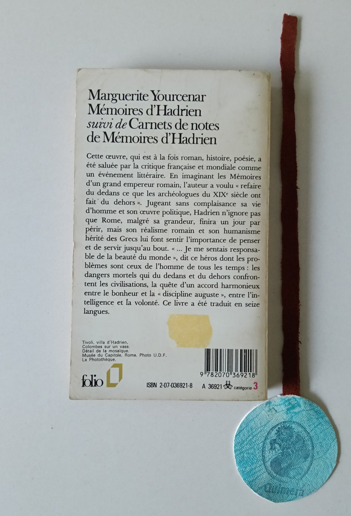 YOURCENAR (Marguerite). - MÉMOIRES D'HADRIEN