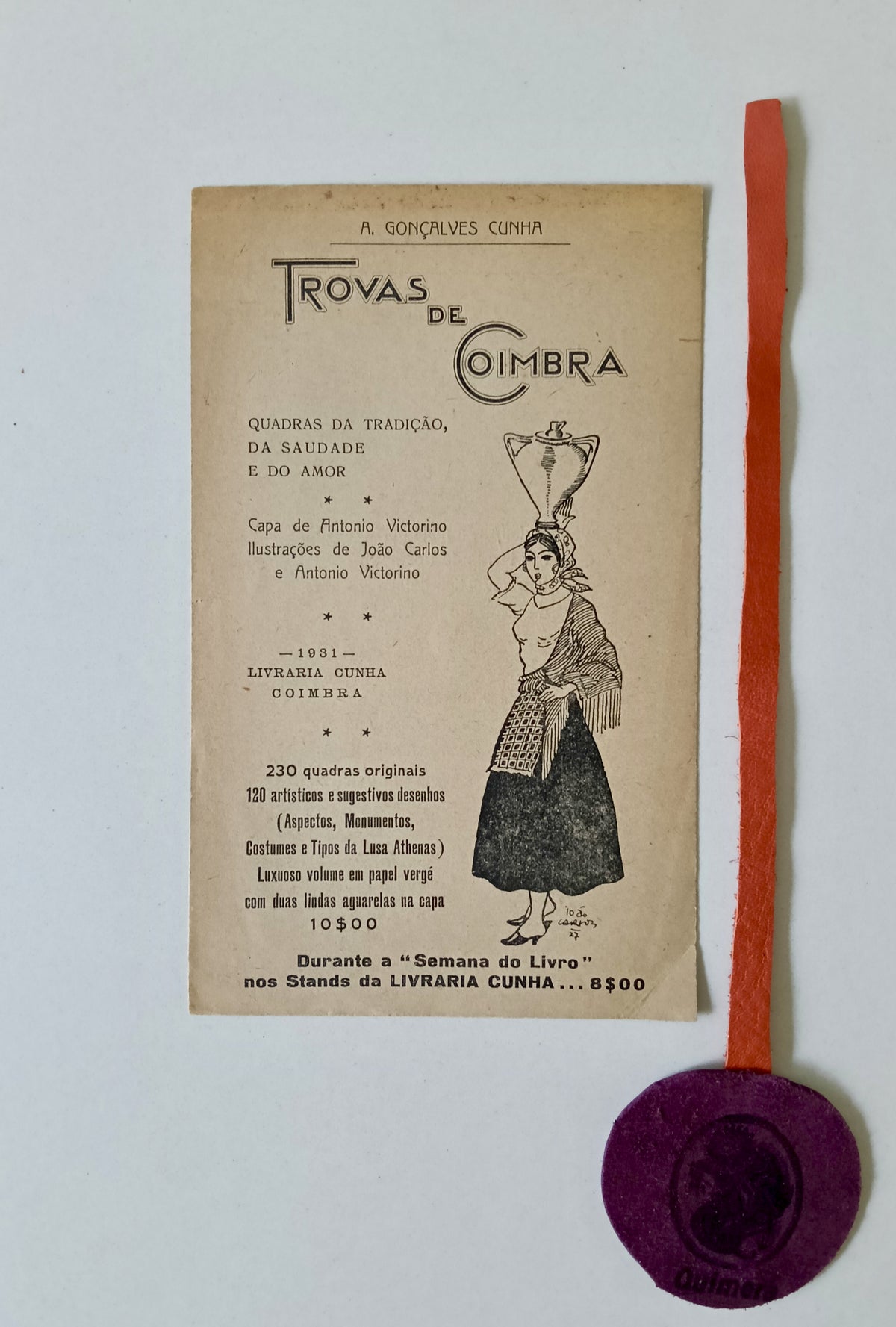 CUNHA (A. Gonçalves). - TROVAS DE COIMBRA
